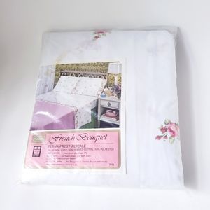 Vintage Sears French Bouquet Full Fitted Sheet